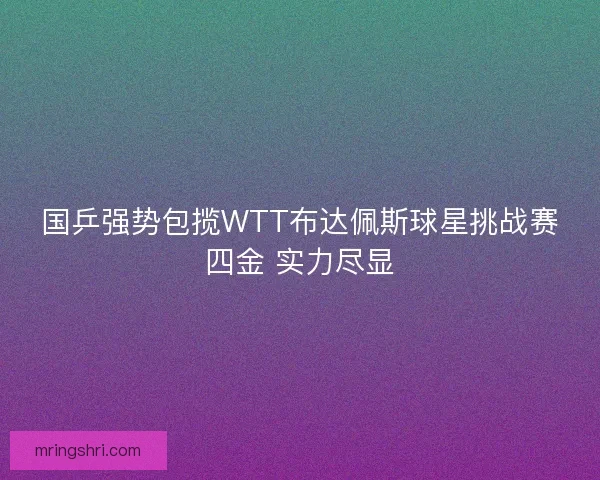 国乒强势包揽WTT布达佩斯球星挑战赛四金 实力尽显