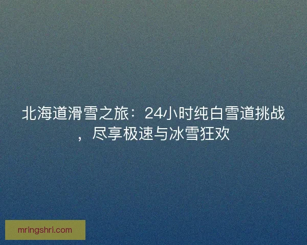 北海道滑雪之旅：24小时纯白雪道挑战，尽享极速与冰雪狂欢